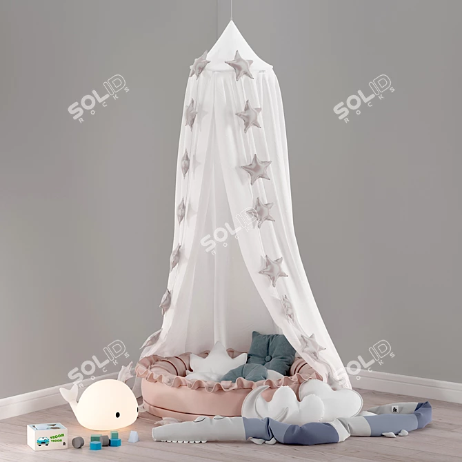 Cozy Nest and Toy Set 3D model image 1