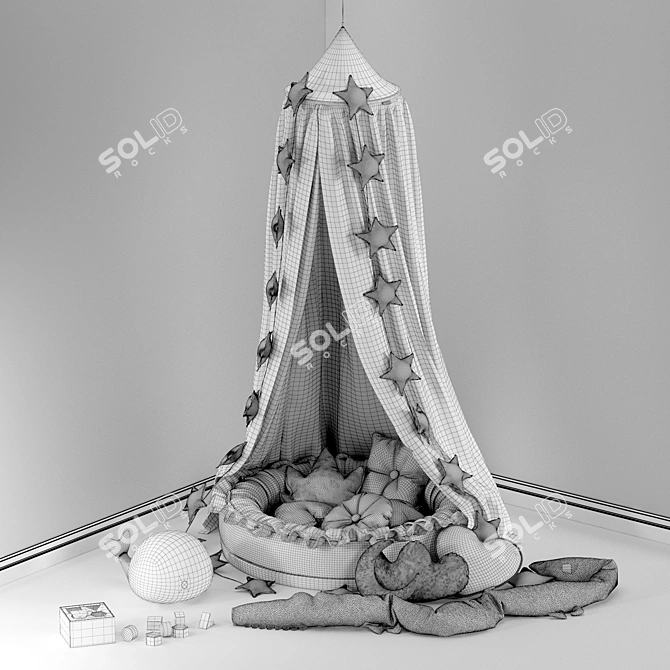 Cozy Nest and Toy Set 3D model image 5