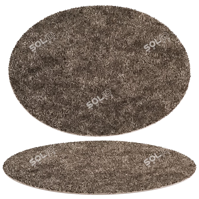 Elegant Circle Rug 3D model image 1