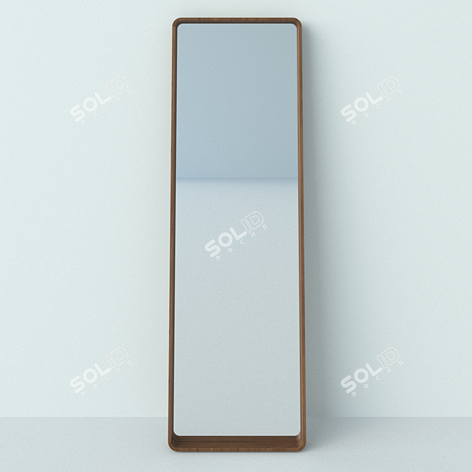 Elegant Angel Cerda Floor Mirror 3D model image 1