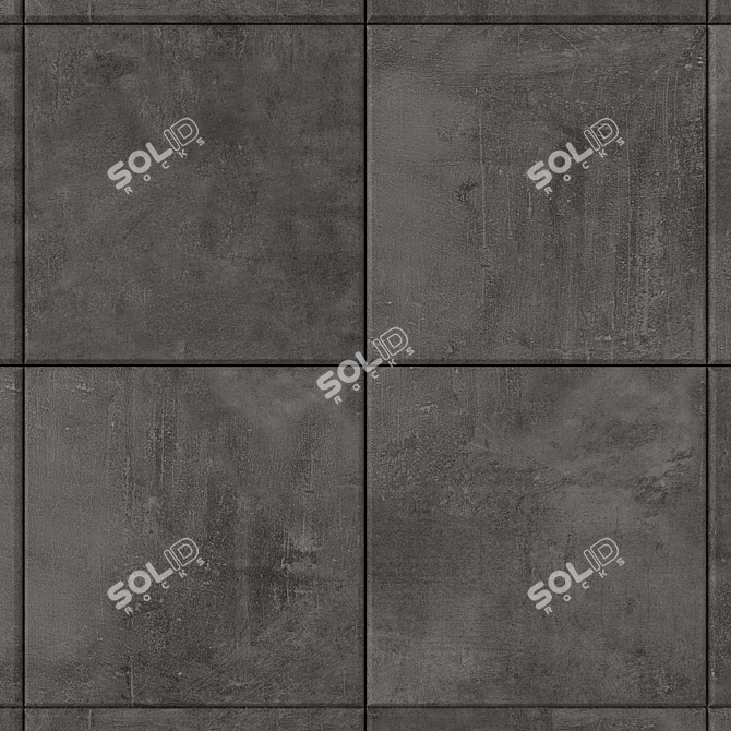 Ares Black Concrete Wall Tiles - Set of 1 3D model image 2