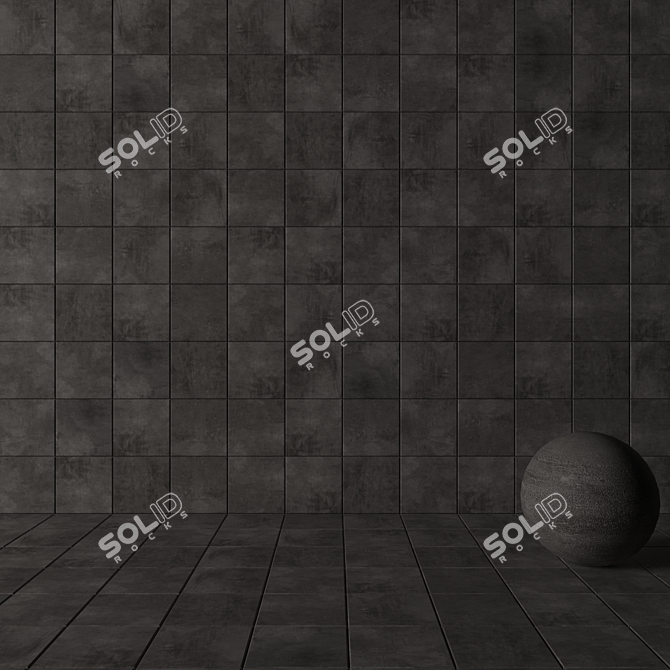 BLACK ARES Concrete Wall Tiles 3D model image 3