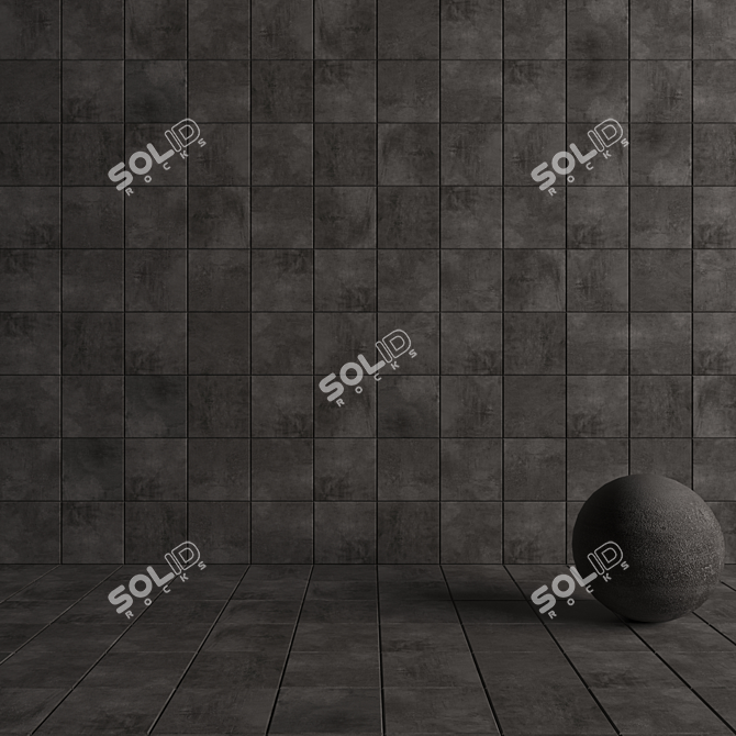 BLACK ARES Concrete Wall Tiles 3D model image 4