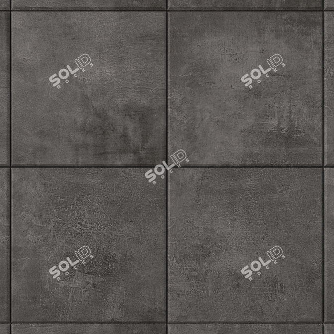 Black Ares Concrete Wall Tiles (Set of 3) 3D model image 2