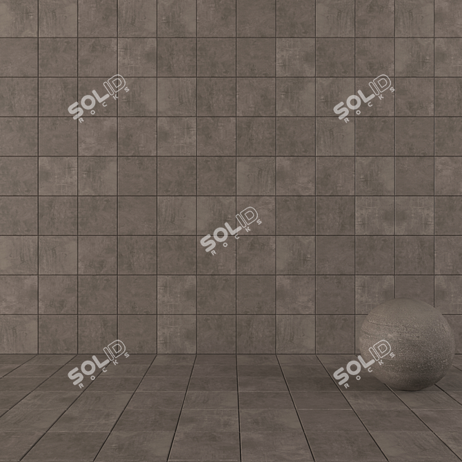 Ares Brown Concrete Wall Tiles 3D model image 1