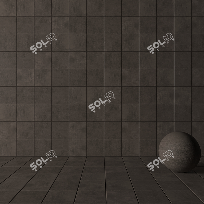 Ares Brown Concrete Wall Tiles 3D model image 3