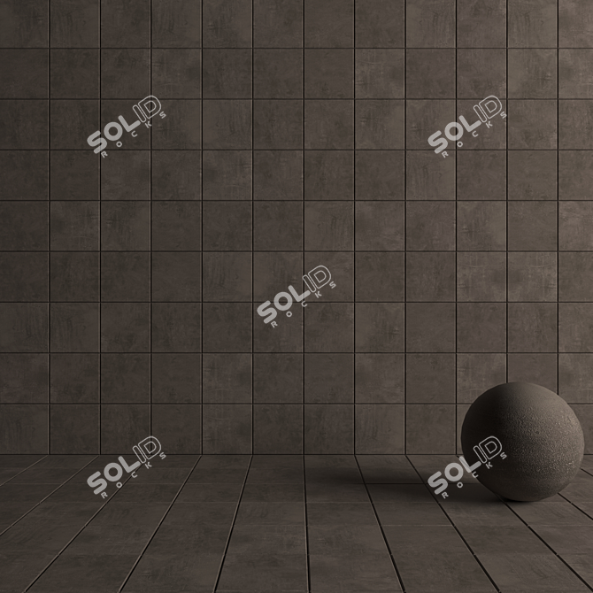 Ares Brown Concrete Wall Tiles 3D model image 4