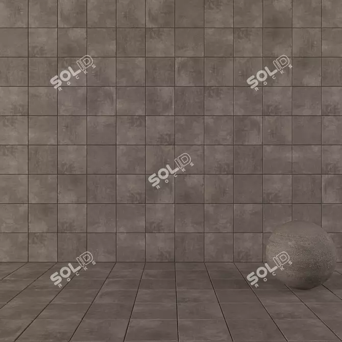 Ares Brown Concrete Wall Tiles 3D model image 1