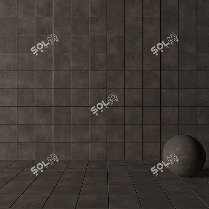 Ares Brown Concrete Wall Tiles 3D model image 3