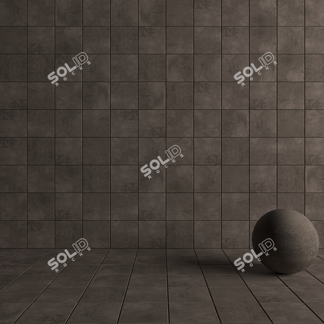 Ares Brown Concrete Wall Tiles 3D model image 4