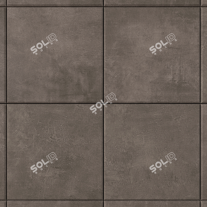 Ares Brown Concrete Wall Tiles Set 3D model image 2