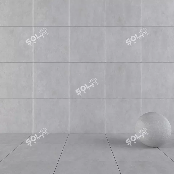 Savoy Gray Concrete Wall Tiles: Modern Multi-Texture Collection 3D model image 1