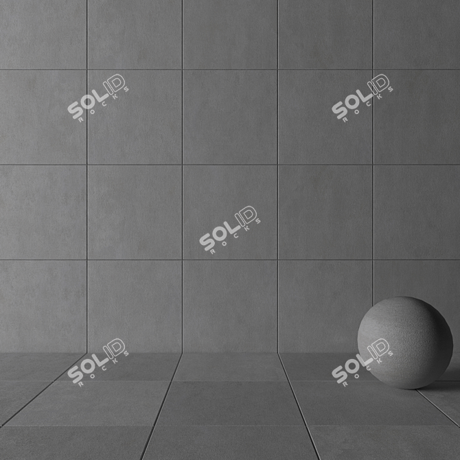 Savoy Gray Concrete Wall Tiles: Modern Multi-Texture Collection 3D model image 3