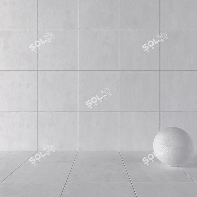 Savoy White Concrete Wall Tiles 3D model image 1