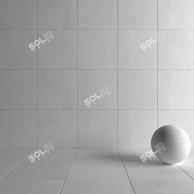 Savoy White Concrete Wall Tiles 3D model image 4