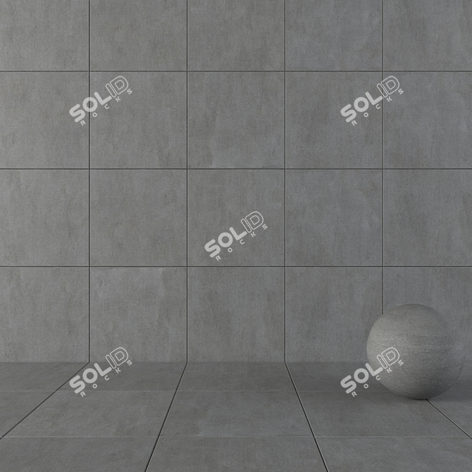 Savoy Anthracite Concrete Tiles 3D model image 1