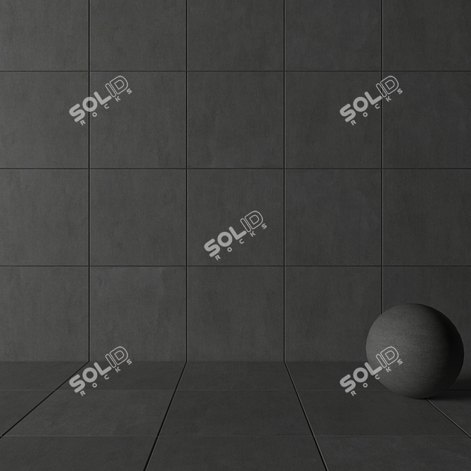 Savoy Anthracite Concrete Tiles 3D model image 3