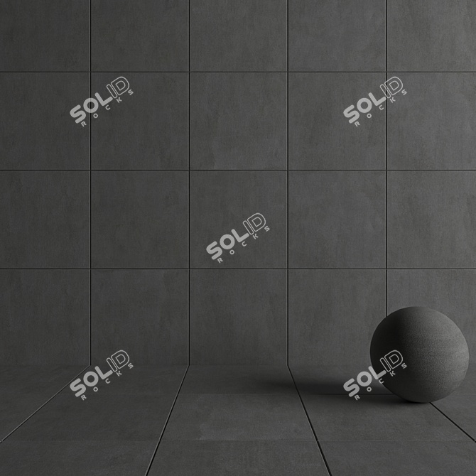 Savoy Anthracite Concrete Tiles 3D model image 4