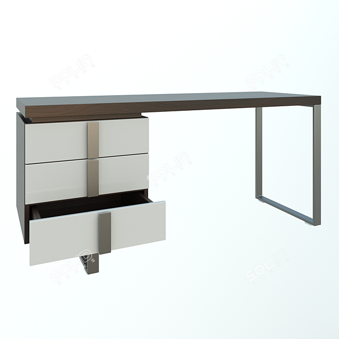 Angel Cerda Writing Desk with Three Drawers 3D model image 2