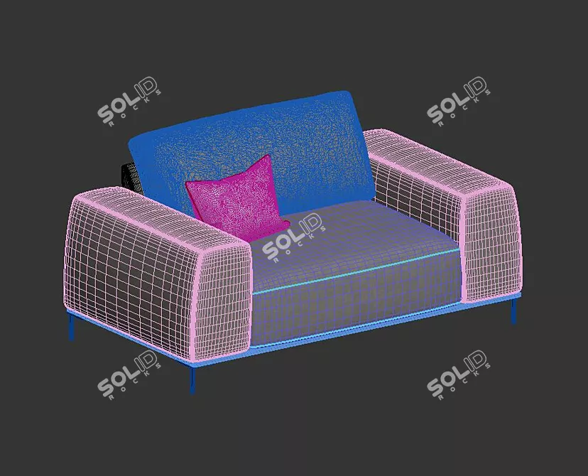 Elegant Morado Loveseat: Exquisite Eichholtz 3D model image 5