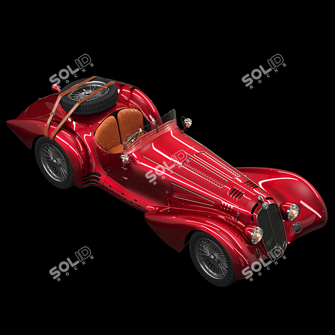 Vintage Alfa Romeo Roadster 3D model image 2