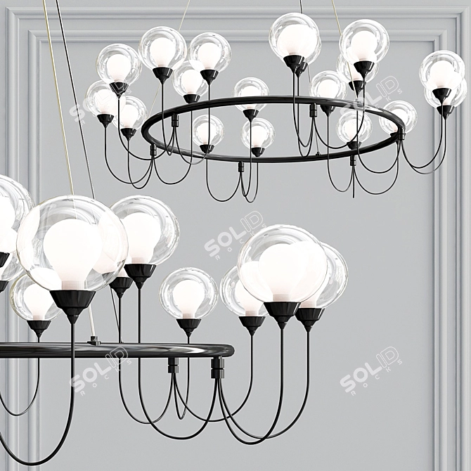 Bremen Glass Chandelier  Elegant Lighting Solution

Milk Bubble Ring Chandelier  Stylish and Modern

Asmund Metal and Glass Chandelier  3D model image 2