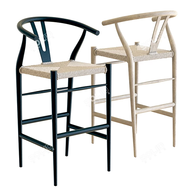 Crate & Barrel Crescent Bar Stool: Sleek and Stylish Seating 3D model image 1