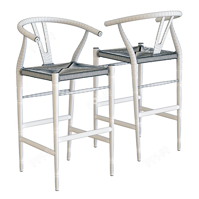 Crate & Barrel Crescent Bar Stool: Sleek and Stylish Seating 3D model image 2