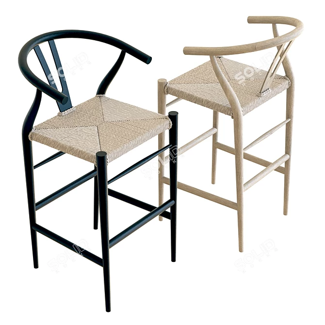 Crate & Barrel Crescent Bar Stool: Sleek and Stylish Seating 3D model image 3