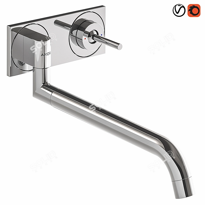 AXOR UNO Wall-Mounted Kitchen Mixer 3D model image 3