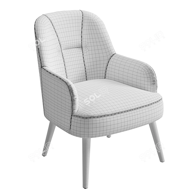 Lido Armchair: Compact, Stylish Seating 3D model image 4