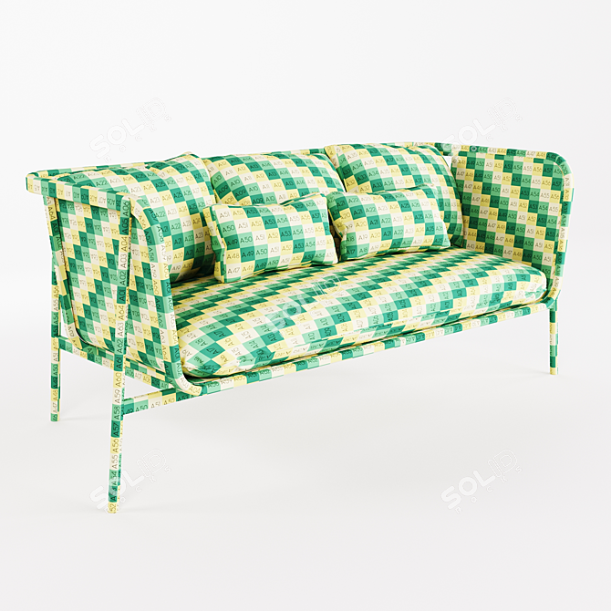 Rattan Cane Sofa: Elegant and Game Ready 3D model image 3