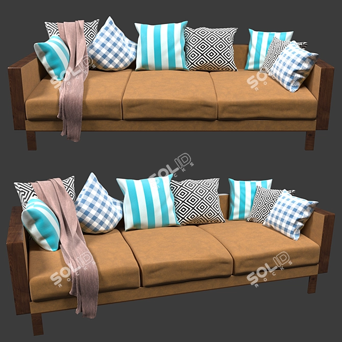 Flexible Comfort Sofa 3D model image 1