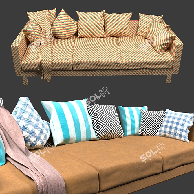 Flexible Comfort Sofa 3D model image 3