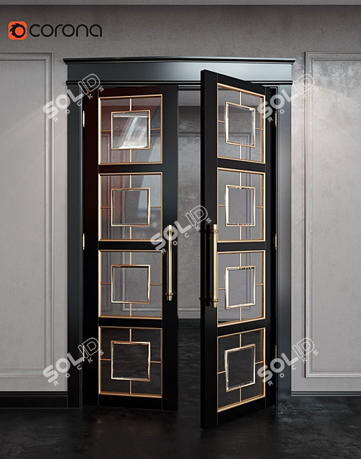 Elegant Art Deco Door 3D model image 1