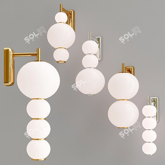 Elegant Pearl Glass Wall Lamp 3D model image 2
