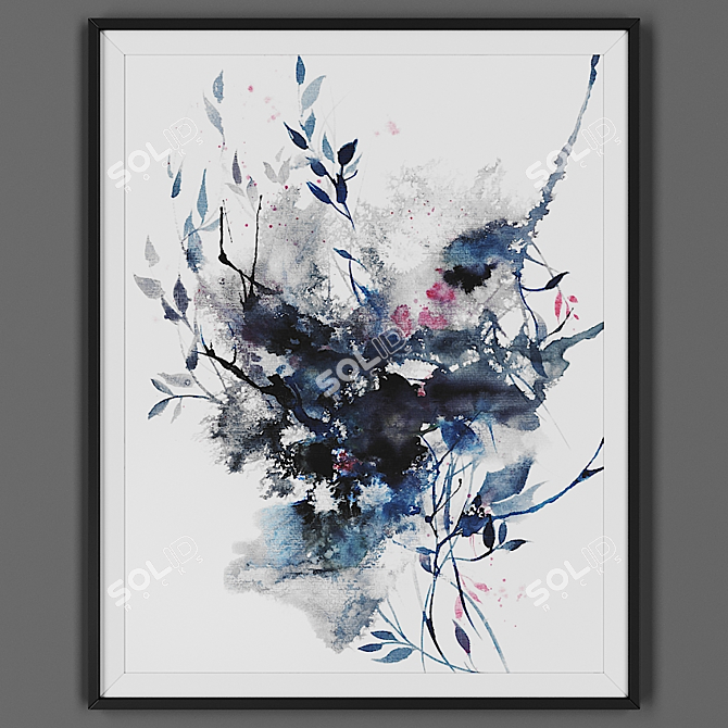 Elegant Black Frame Art 3D model image 1