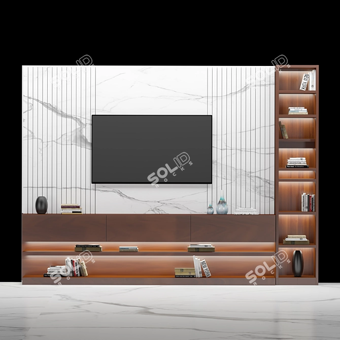 Modern Wall-Mounted TV Stand 3D model image 5