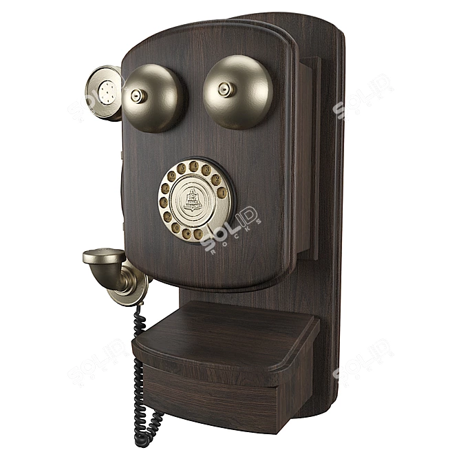 Retro Wall Phone 3D model image 3