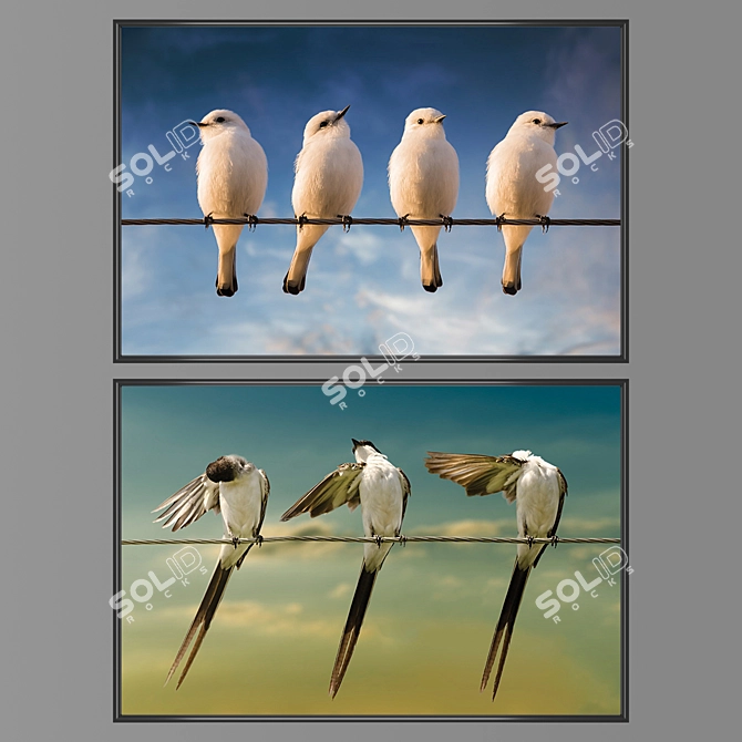 Modern Wall Art Set: No. 1228 3D model image 1