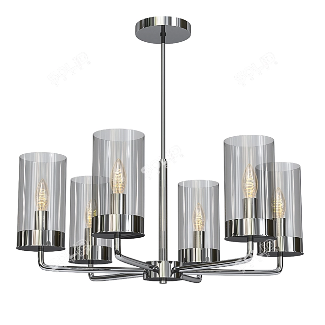 Honnor Chrome Chandelier 3D model image 1