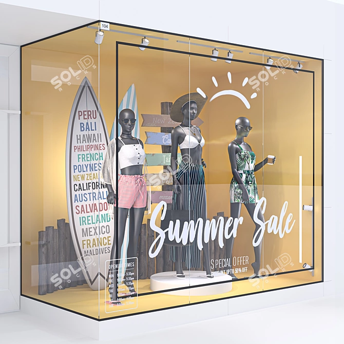 Summer Storefront 3D Model 3D model image 2