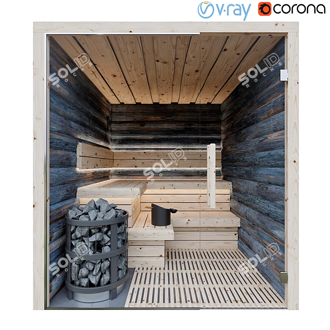 Kelo Sauna: Authentic Finnish Retreat 3D model image 1