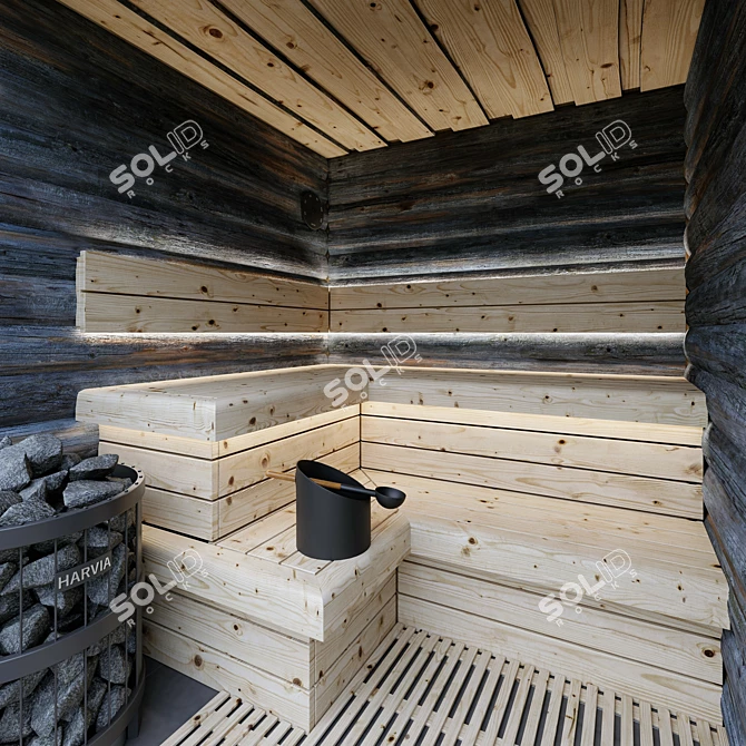 Kelo Sauna: Authentic Finnish Retreat 3D model image 2