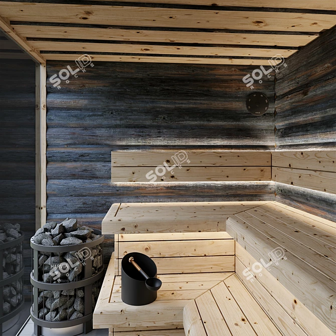 Kelo Sauna: Authentic Finnish Retreat 3D model image 3