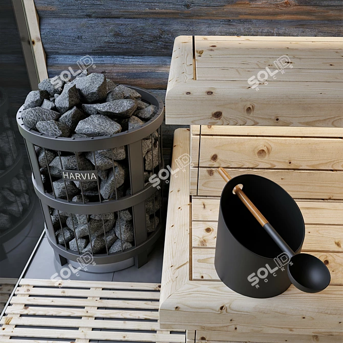 Kelo Sauna: Authentic Finnish Retreat 3D model image 4