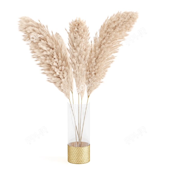 Pampas Bliss Bouquet: Elegant Decor 3D model image 1