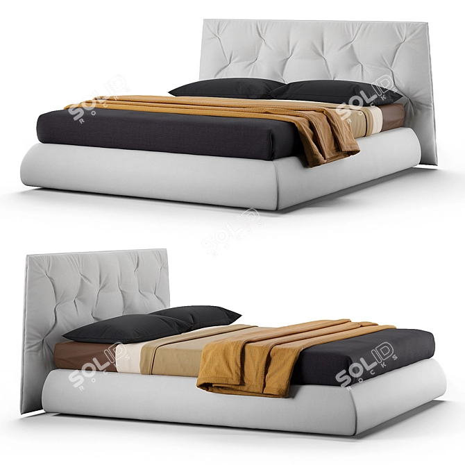 Elegant Lenny Double Bed: Sleek and Spacious 3D model image 2