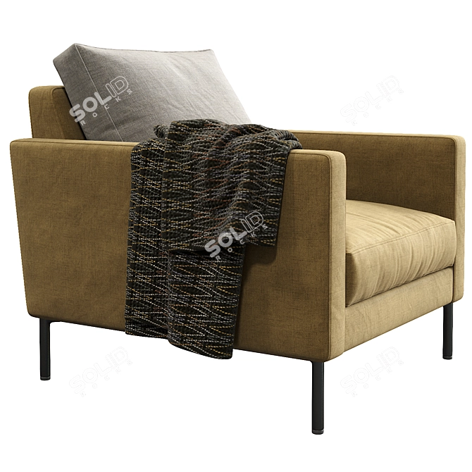 LUCA Interface Armchair: Modern Design and Comfort 3D model image 2