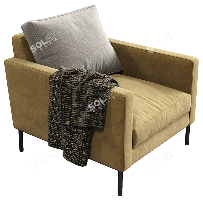 LUCA Interface Armchair: Modern Design and Comfort 3D model image 4